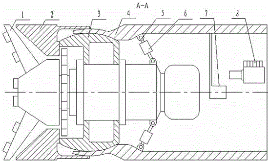 Active-type automatic deviation rectification device of pipe-jacking tunneling machine