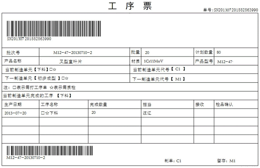 A work-in-process monitoring method for blade production