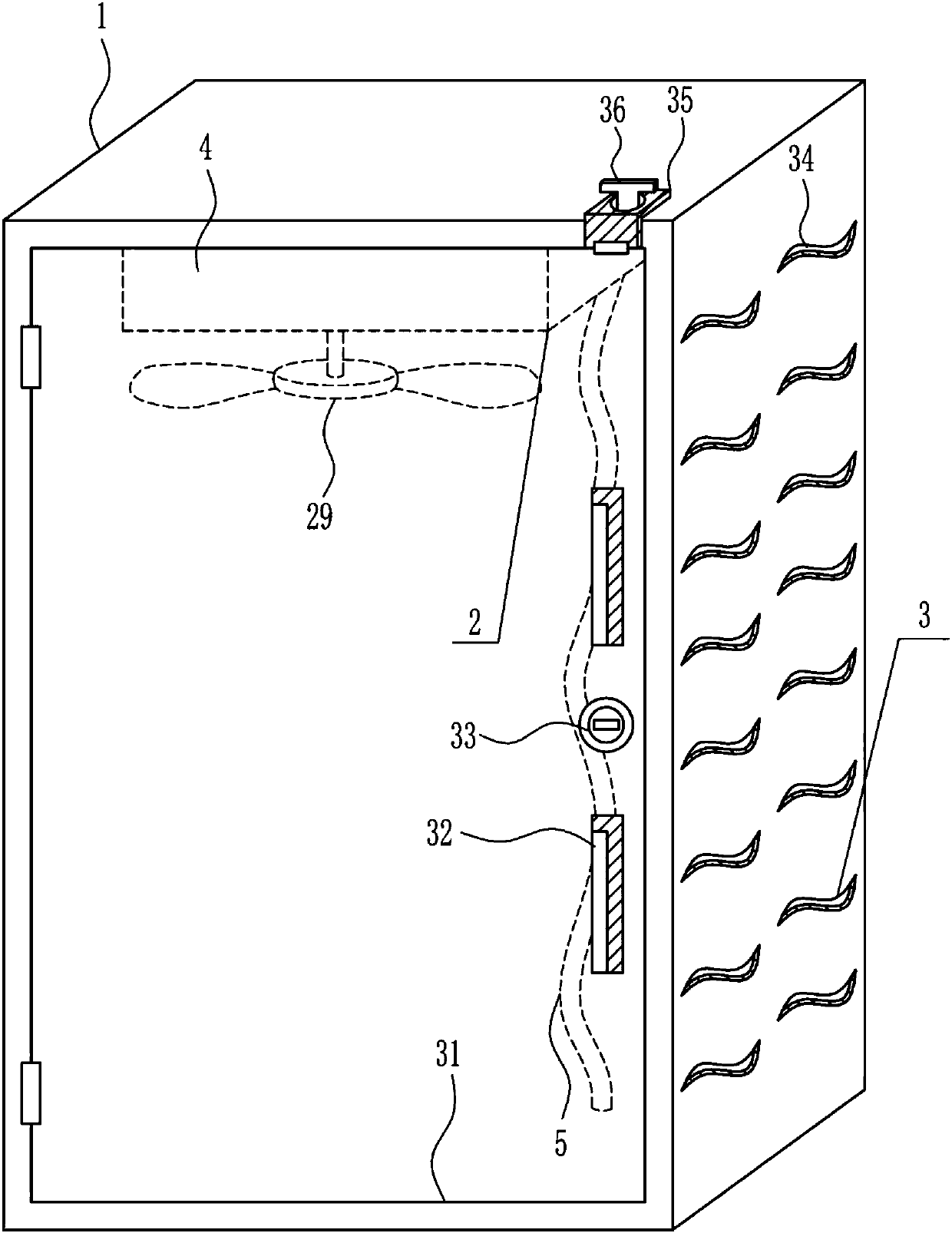 Heat dissipation type switch cabinet with sweeping function