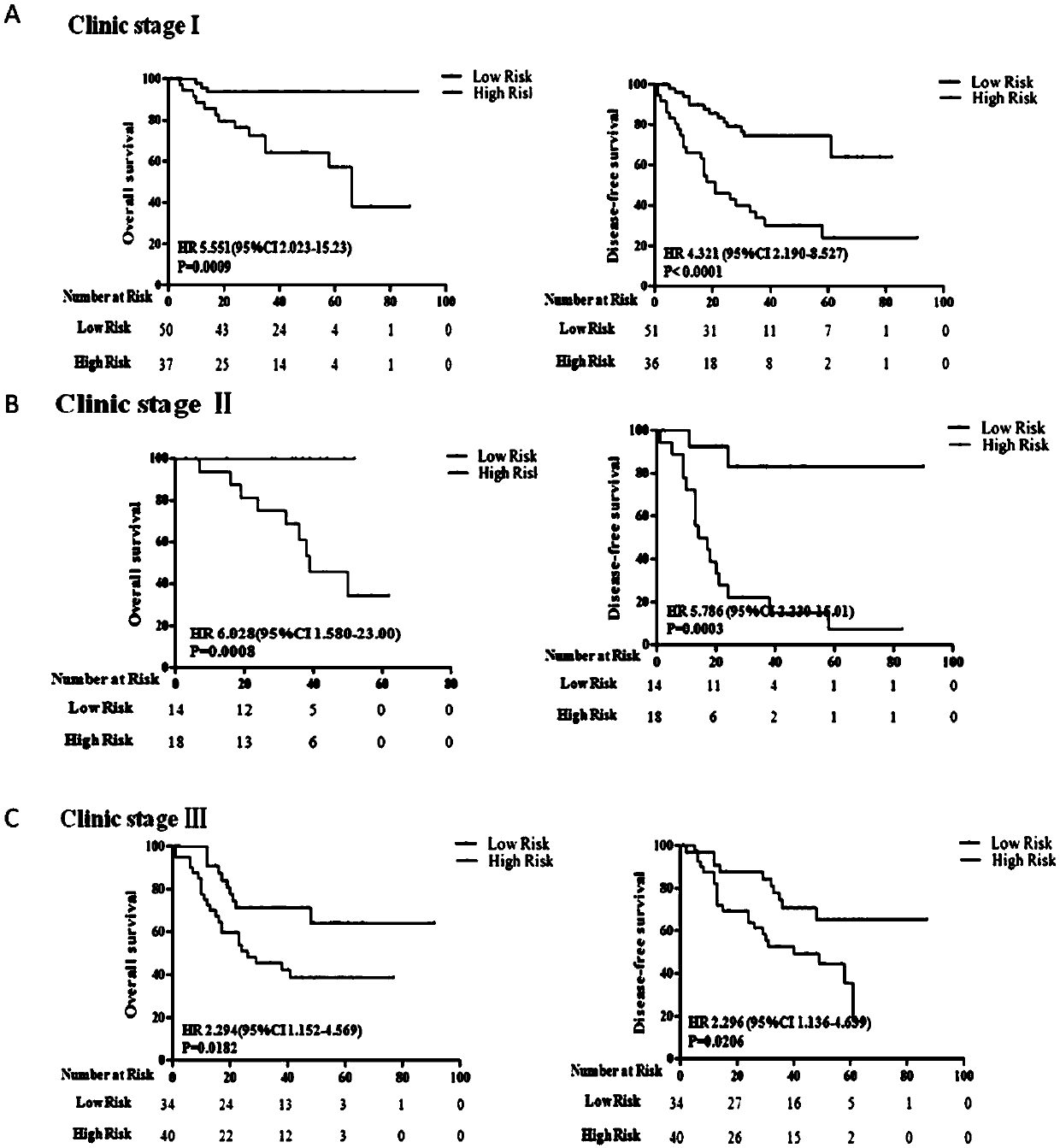 Application of 4-LncRNA molecular tags in prognosis evaluation of lung cancer