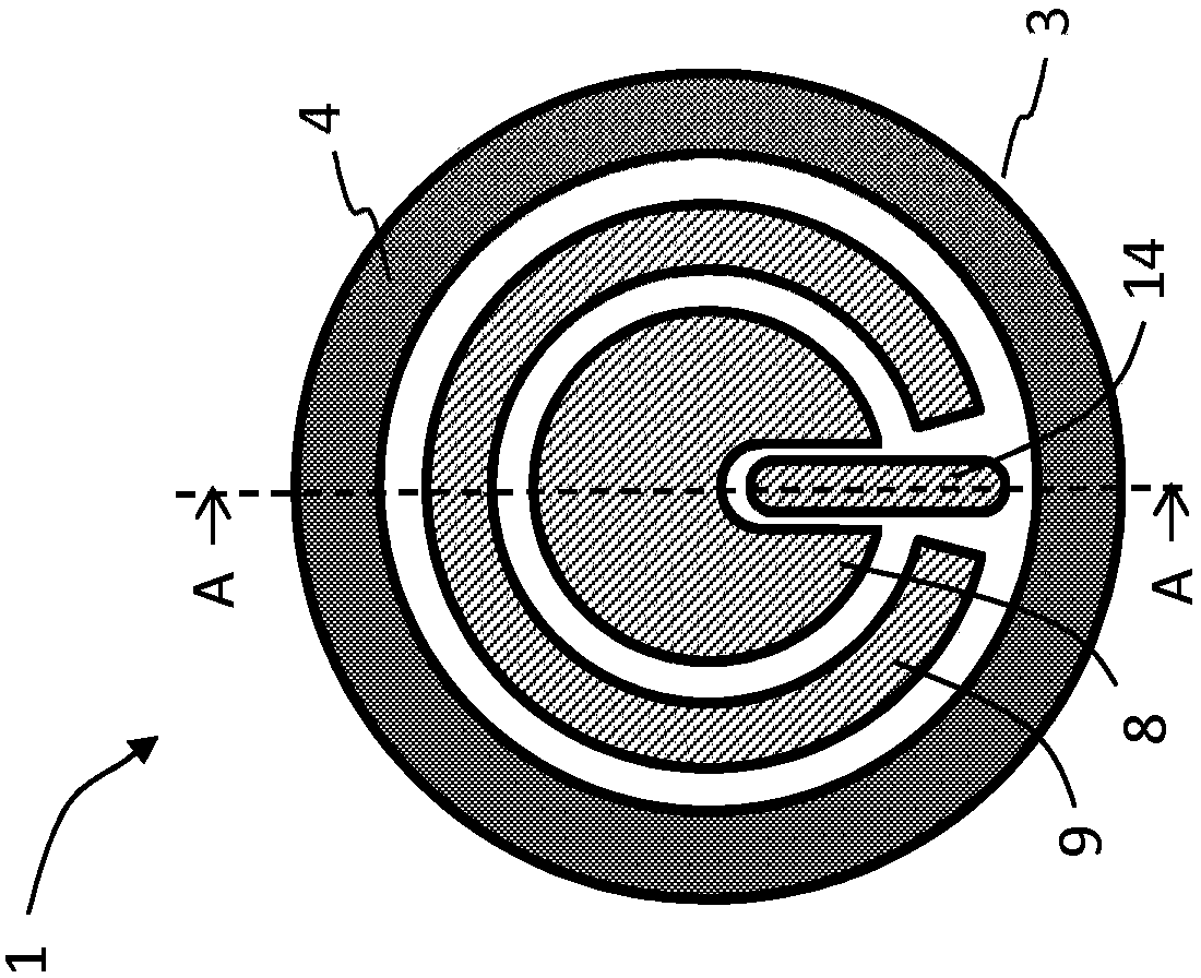 Ceramic pressure measurement cell having at least one temperature transducer and pressure sensor having a pressure measurement cell of this type