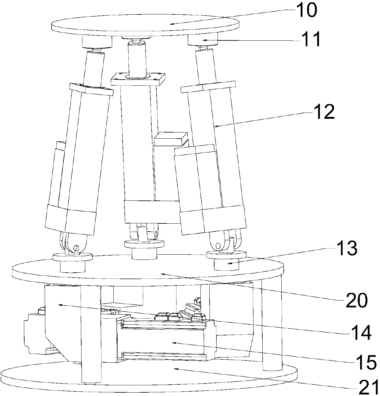 Six-freedom-degree motion platform and electronic equipment