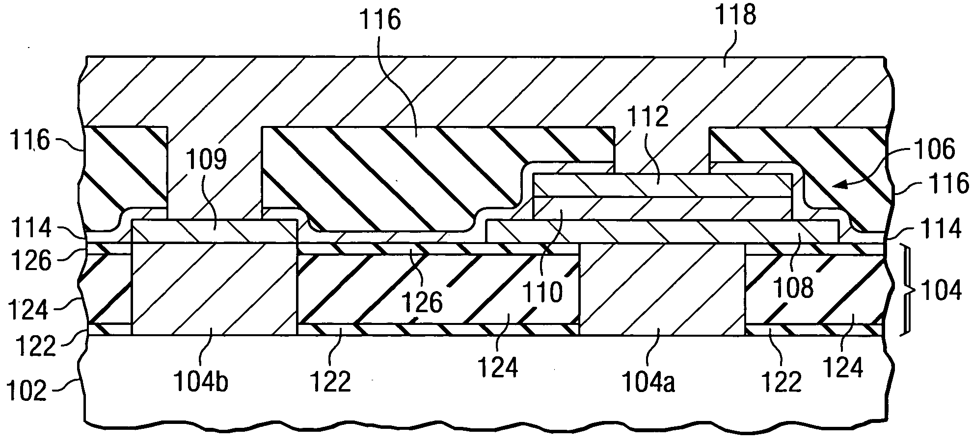 Capacitor integration at top-metal level with a protective cladding for copper surface protection