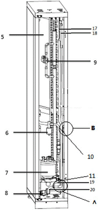 Half-cabinet type environment-friendly energy-saving air conditioner for container data center application scenarios