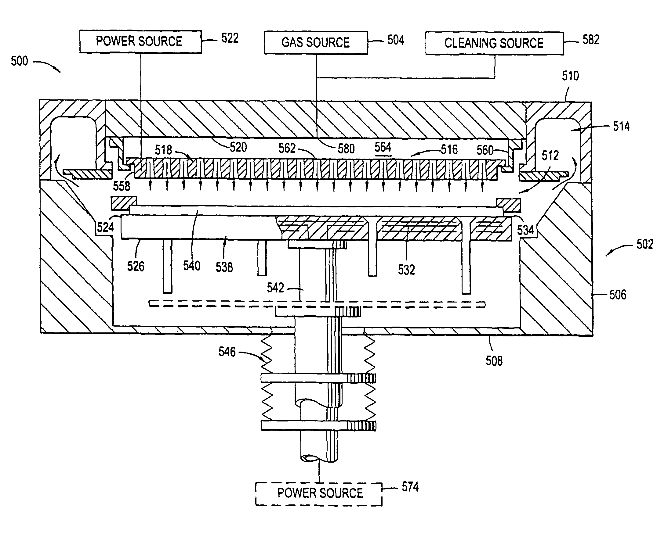 Plasma uniformity control by gas diffuser curvature