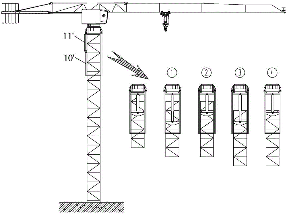 Jacking mechanism, jacking method, and tower crane with the same