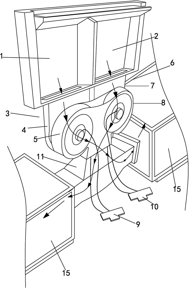 Smoke absorbing tank for integrated cooker