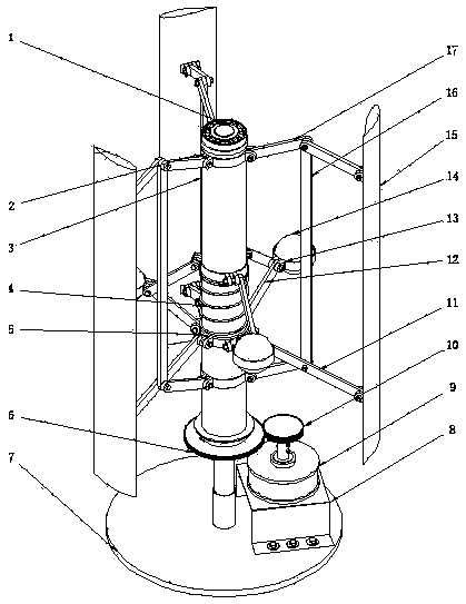 Vertical axis wind turbine suitable for typhoons