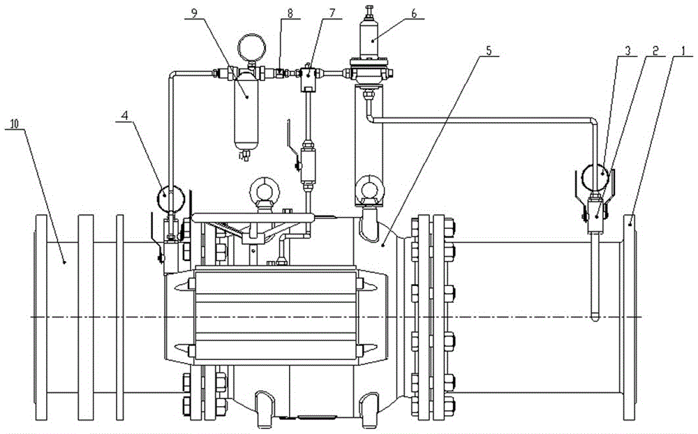 Self-actuated piston flow and pressure regulating valve