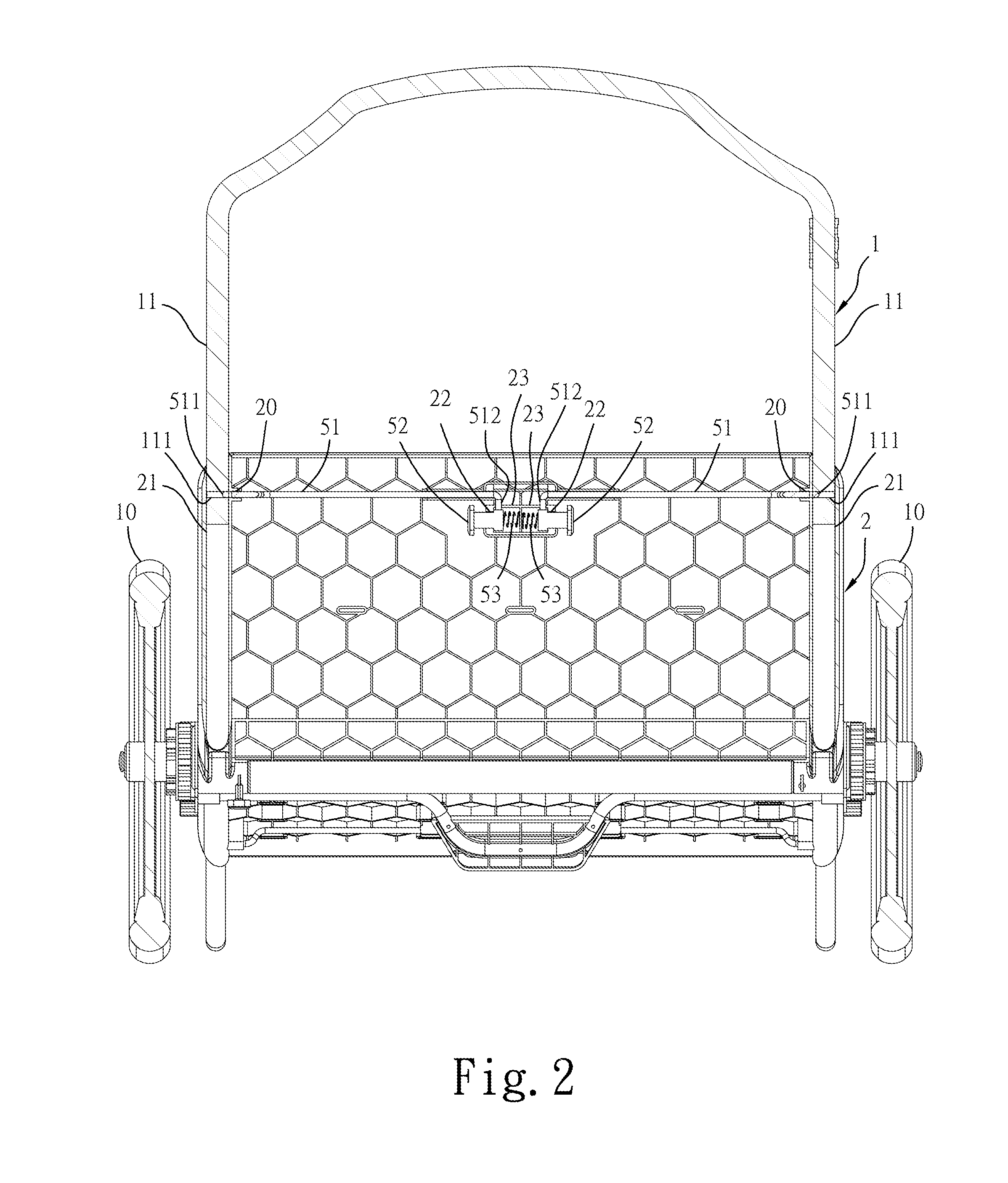 Retractable frame structure for baby trailer