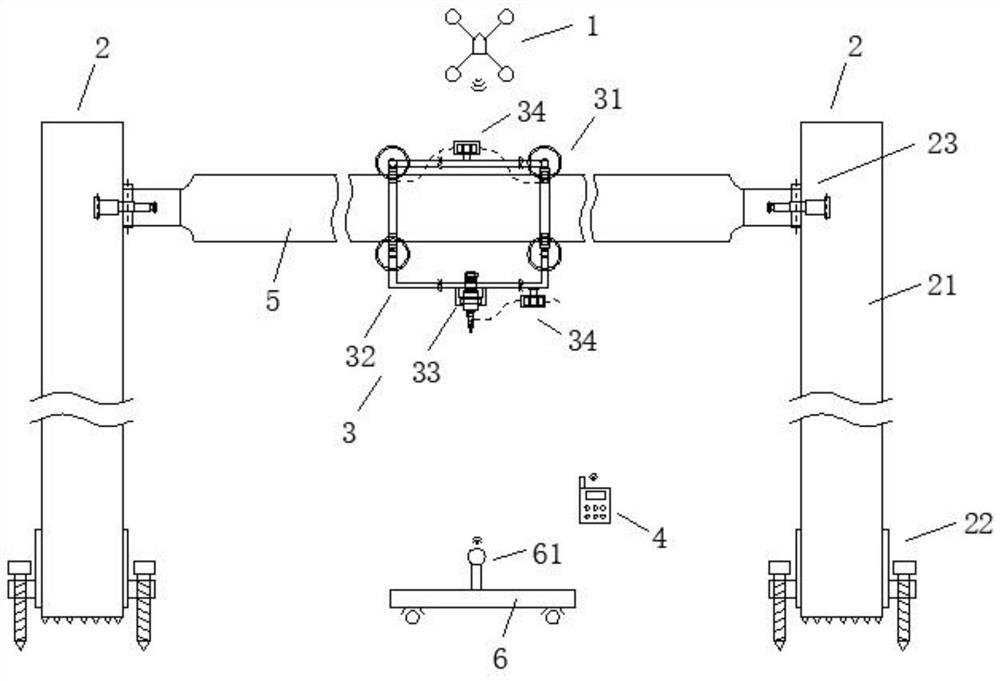 Unmanned aerial vehicle flight monitoring power grid construction system