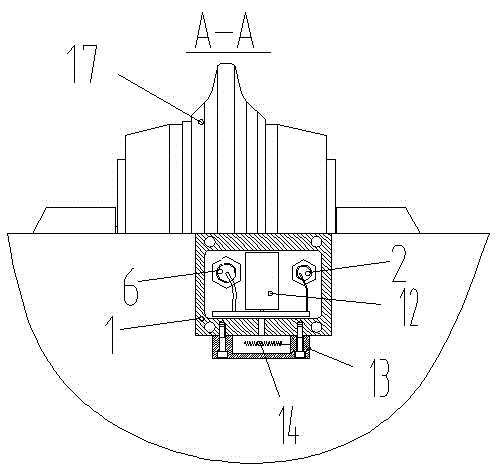 Wireless detecting device for rotating speed and abrasion of hobbing cutter of shield machine