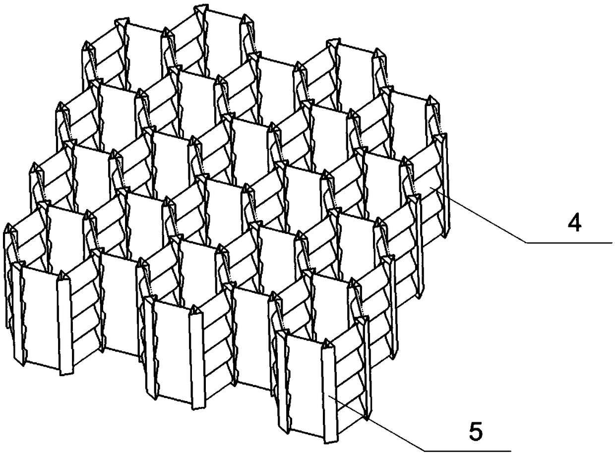 Impact-resistant energy absorption device of axial corrugated honeycomb sandwich plates