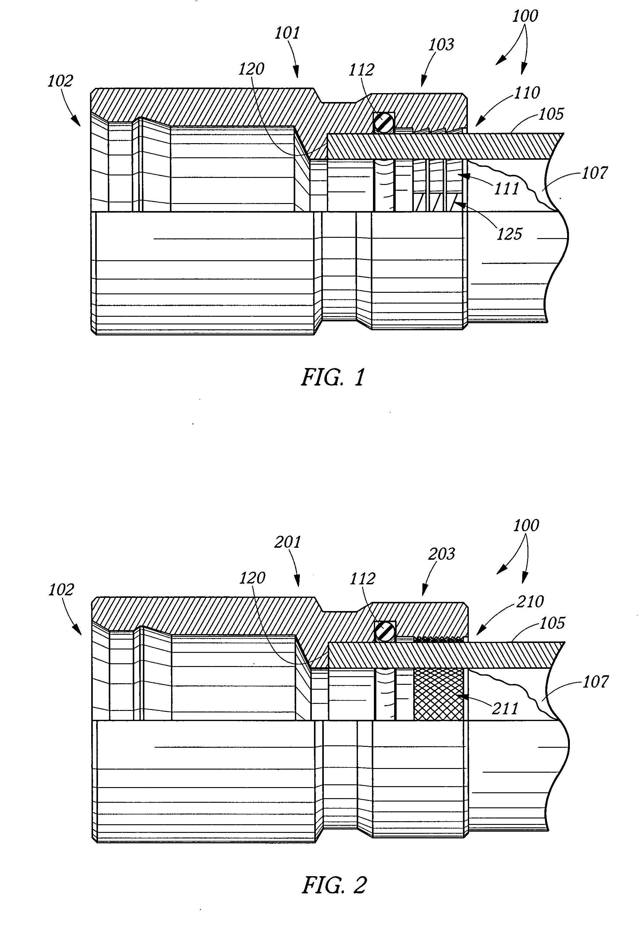 Crimped/swaged-on tubing termination apparatus, systems and methods