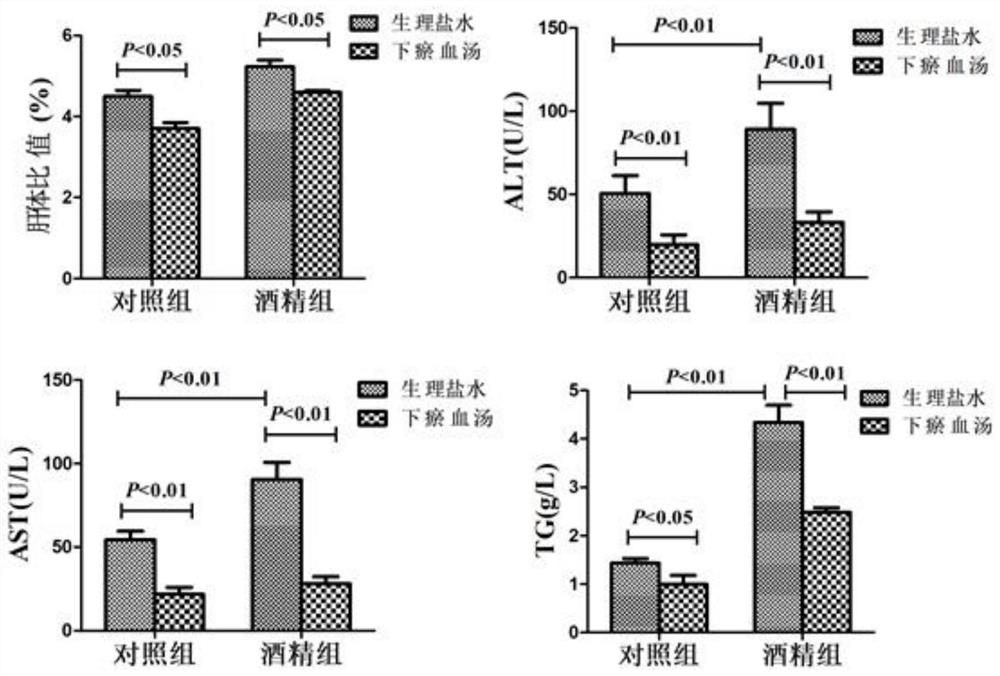 Application of a traditional Chinese medicine composition in preparation of medicine for treating chronic alcoholic steatohepatitis