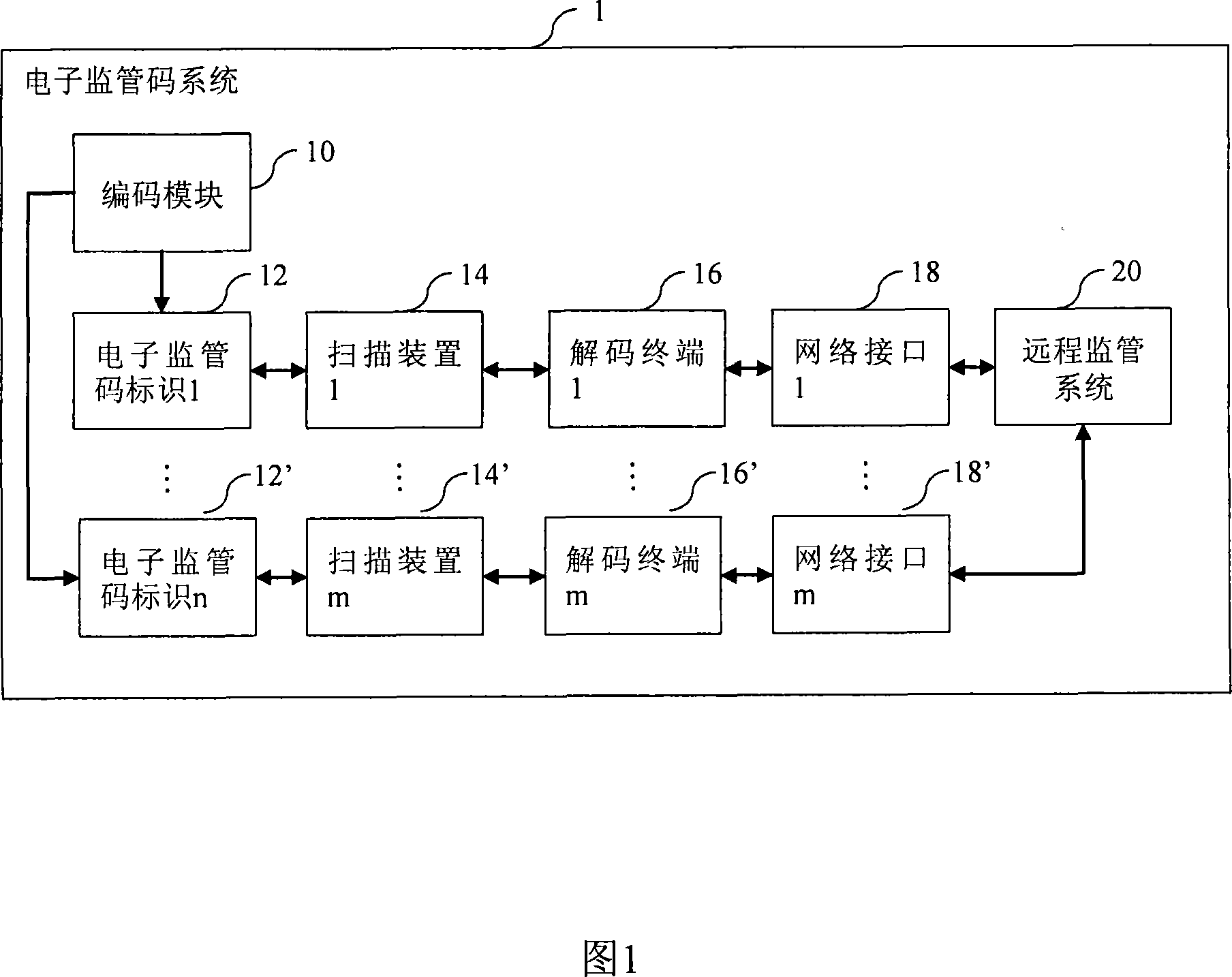 Electronic monitoring code system