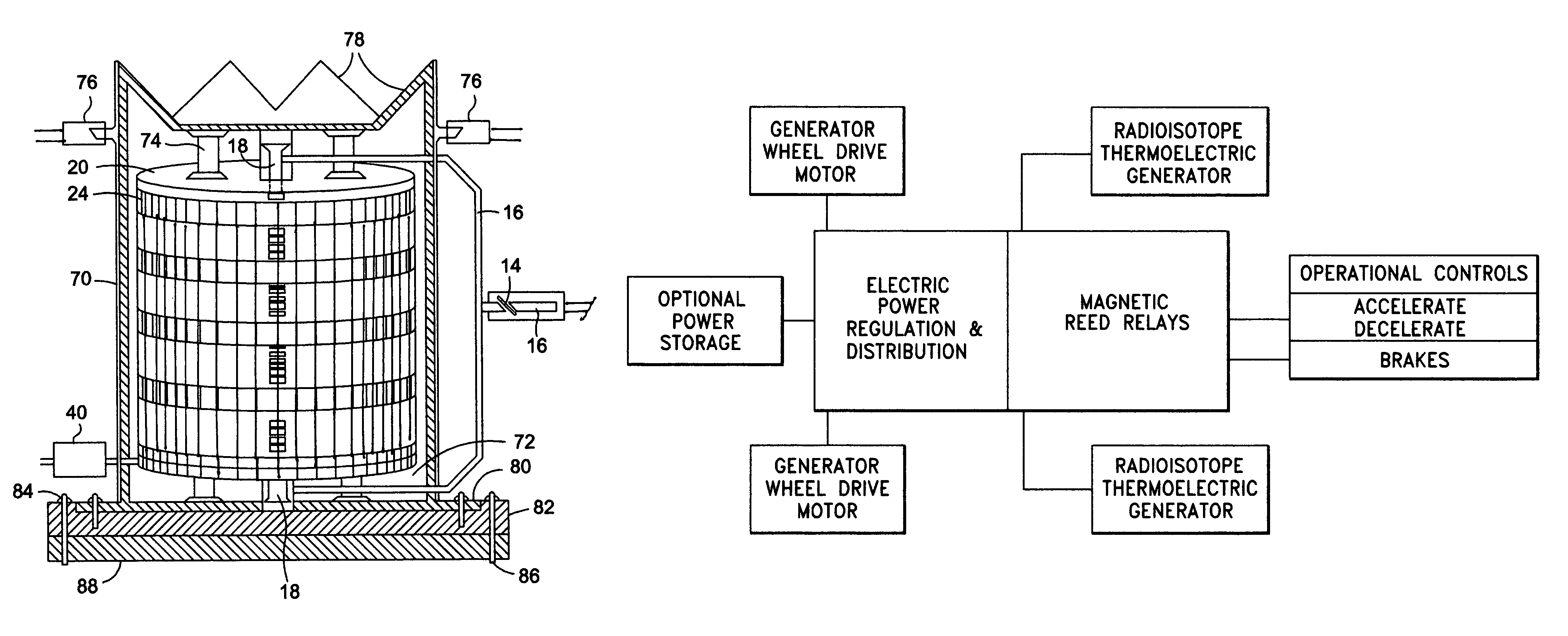 Radioisotope powered engineless vehicle