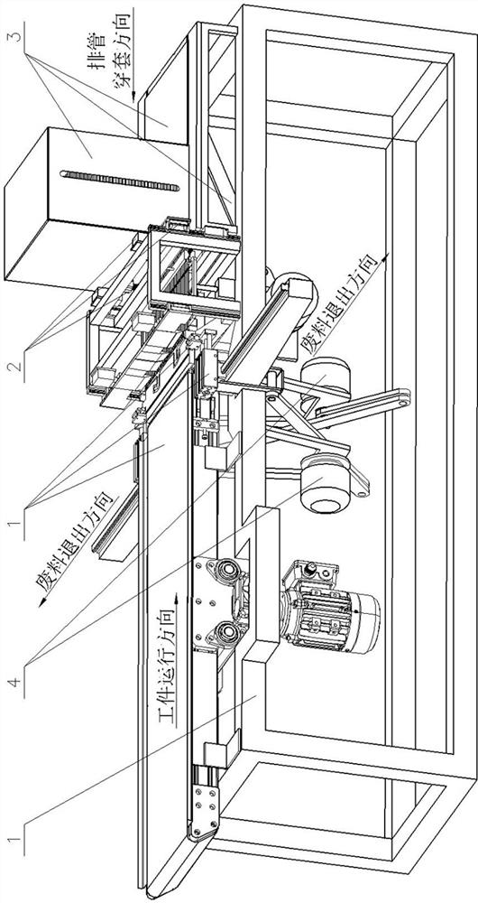 Automatic sleeving machine for lead-acid battery panel calandria