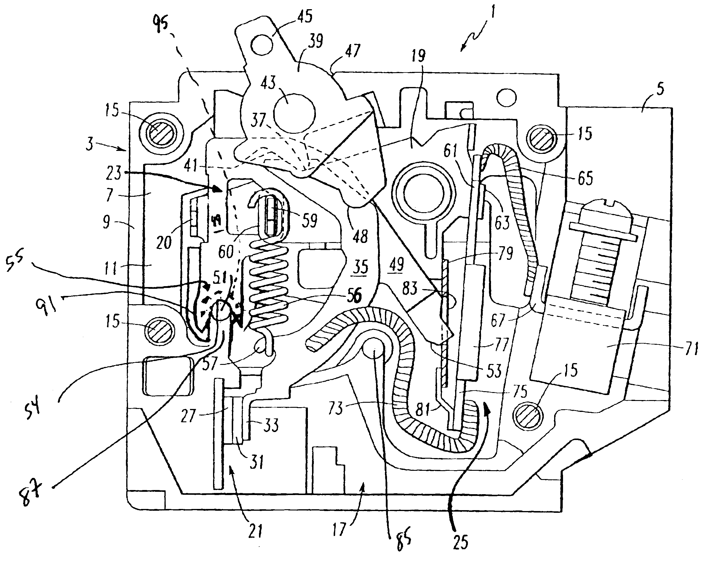 Circuit breaker including a cradle and a pivot pin therefor