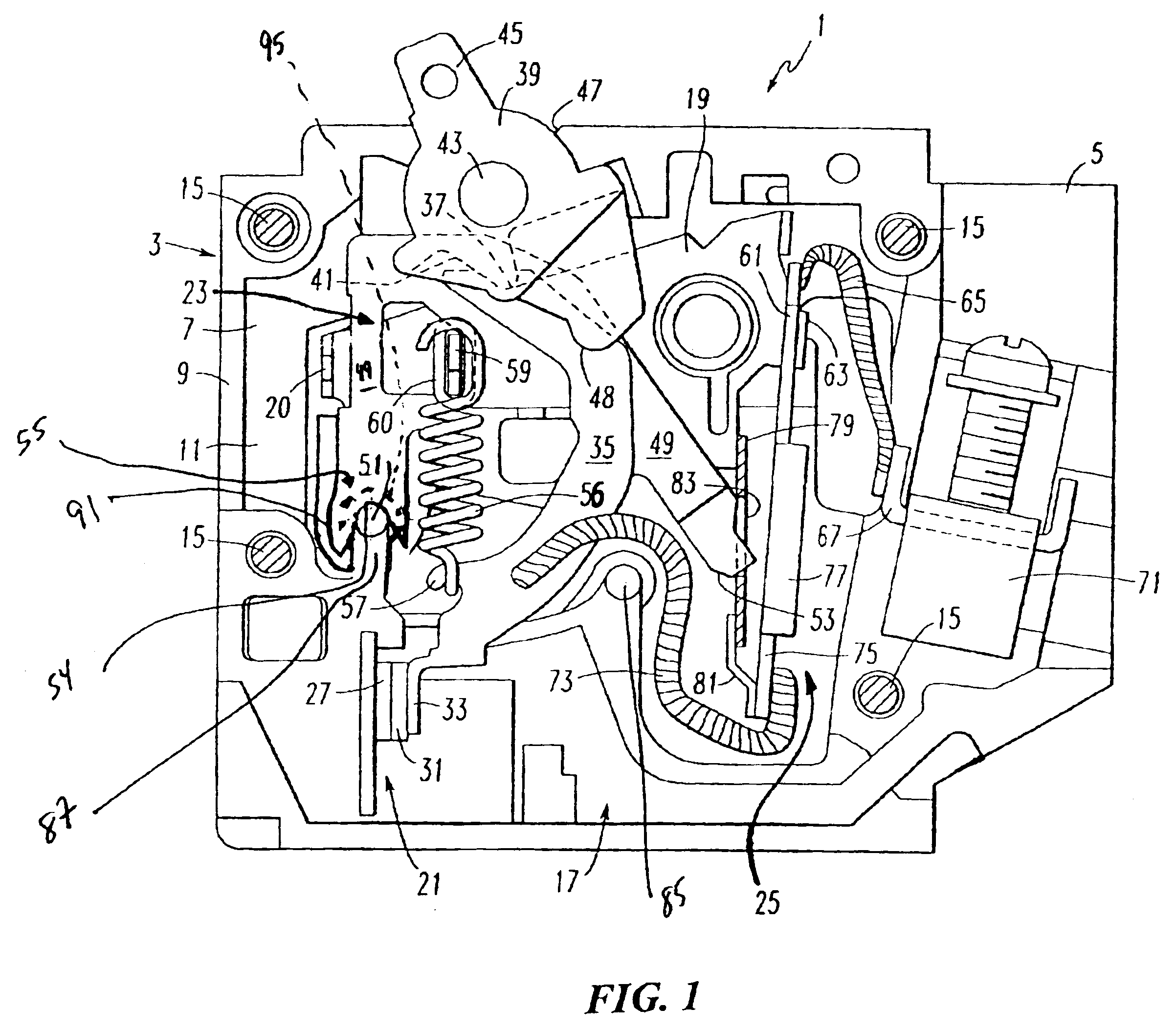 Circuit breaker including a cradle and a pivot pin therefor