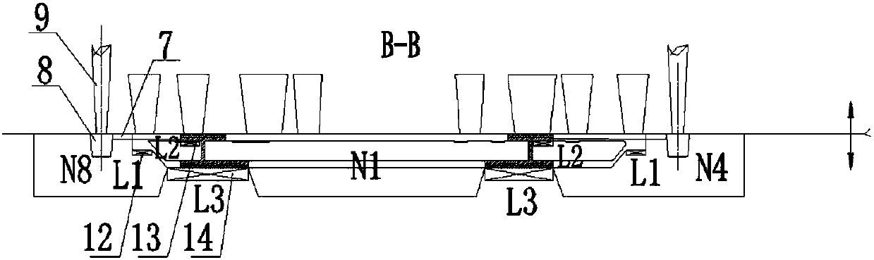 A casting process method for large-size magnesium alloy flat structural parts