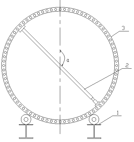 Wind tower flange ellipse overproof fire correction method