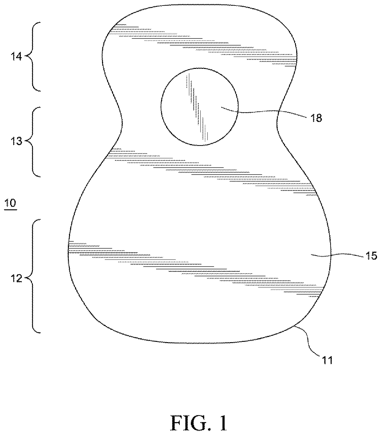 Percussion instrument with a plurality of sound zones