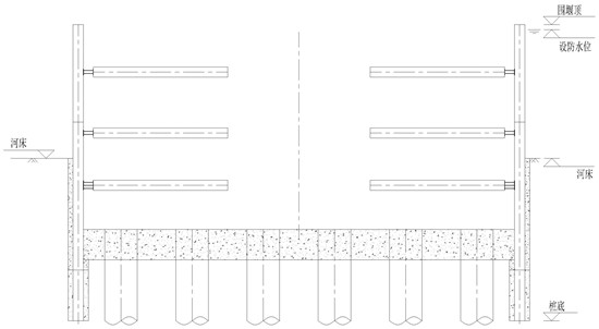 Lock catch steel pipe pile cofferdam applied under condition of water level change and construction method