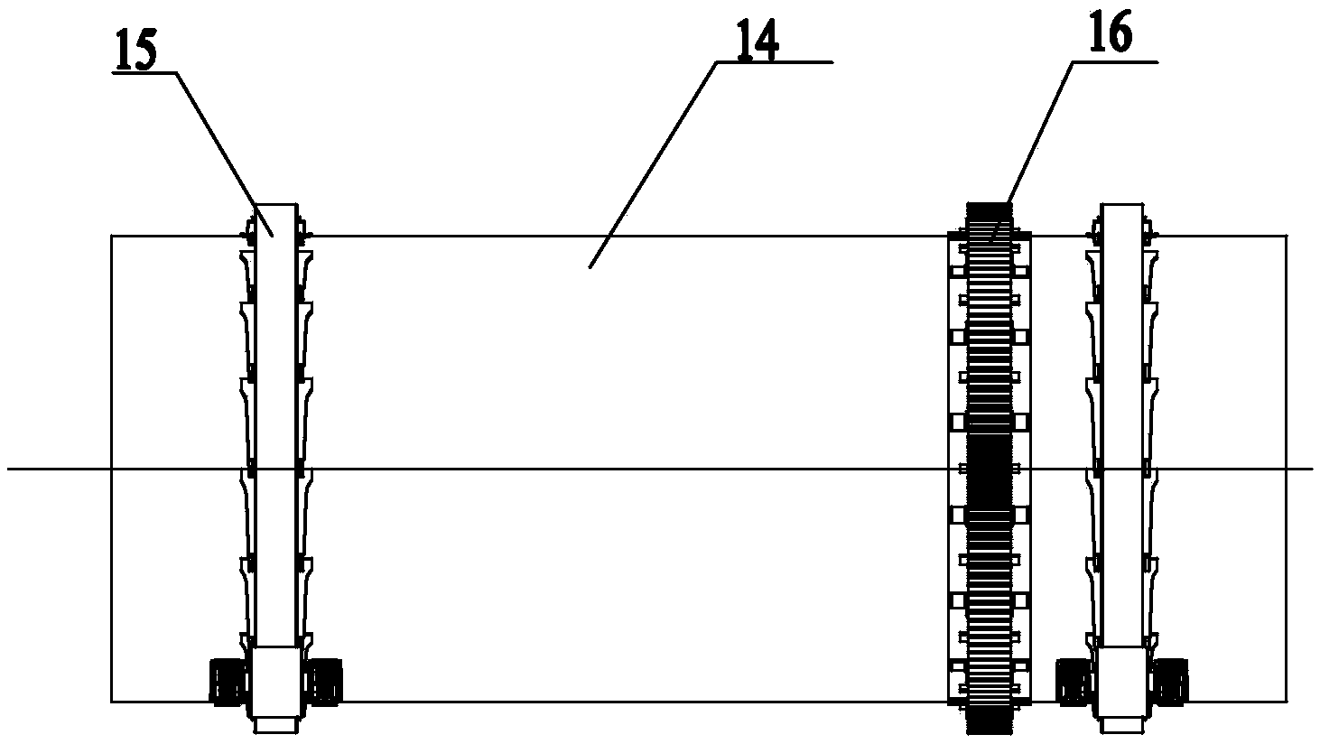 Continuous asphalt reclaimed material hot-air circulation heating device