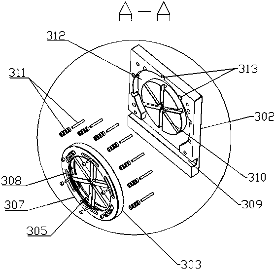 Stamping device for waterproof tensile hardware circular hoop of LED lamp strip lamp plug