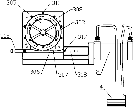 Stamping device for waterproof tensile hardware circular hoop of LED lamp strip lamp plug