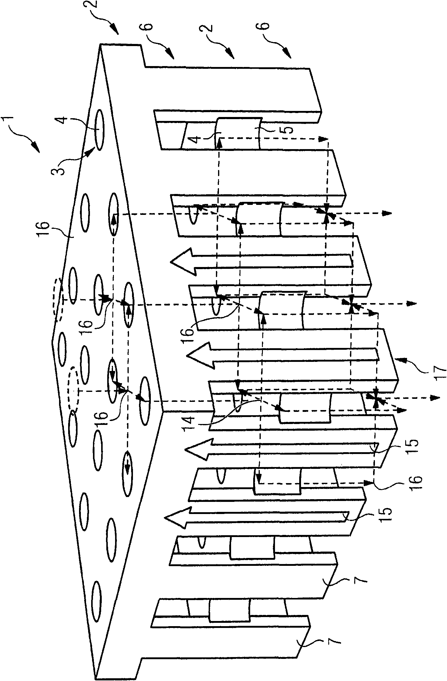 Multi-impingement-surface for cooling a wall