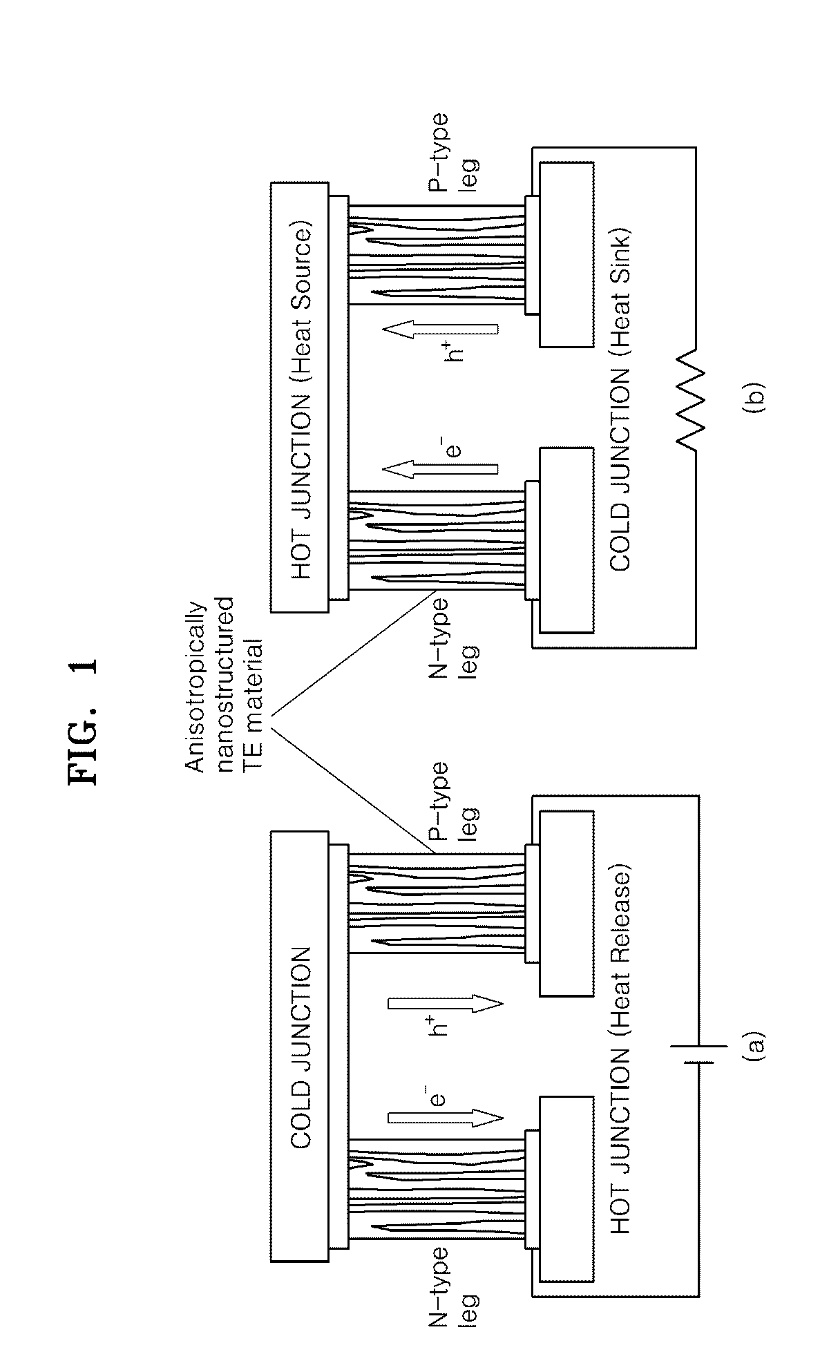 Anisotropically elongated thermoelectric material, process for preparing the same, and device comprising the material