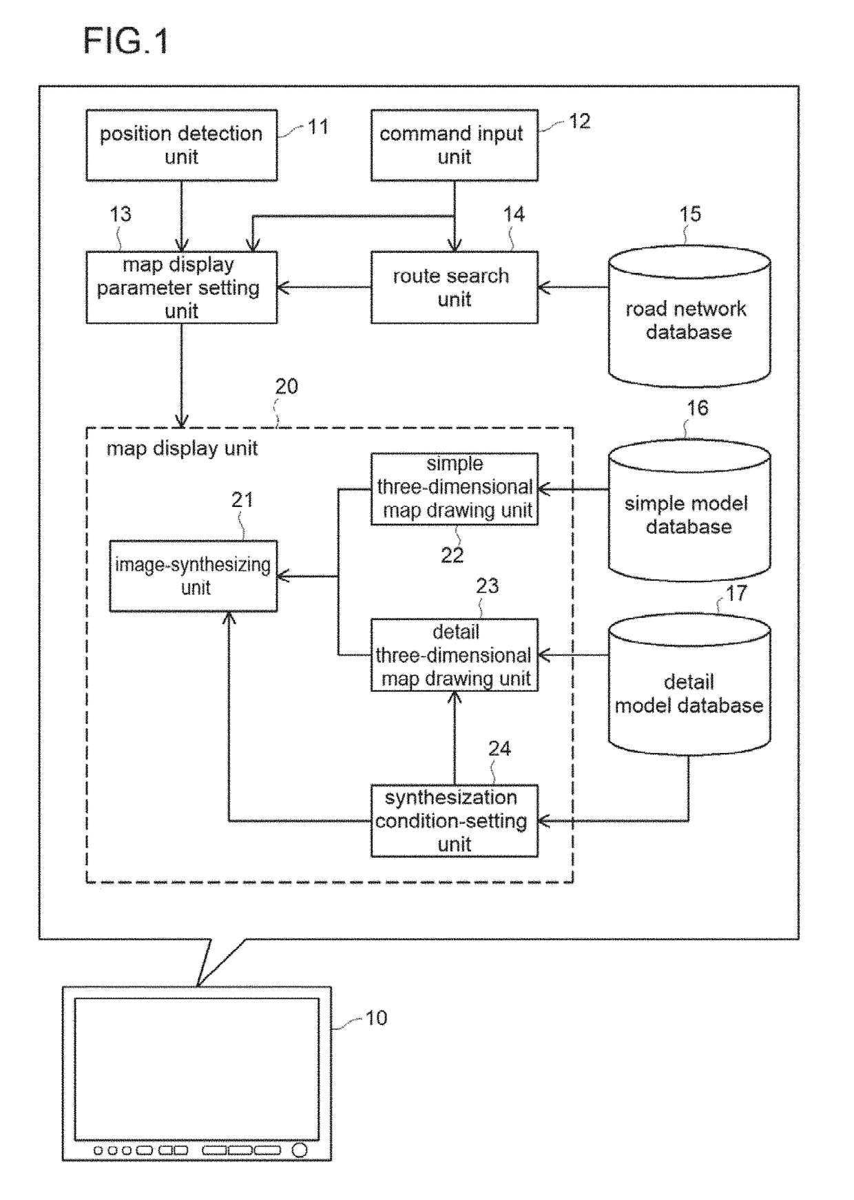 Three-dimensional map display system