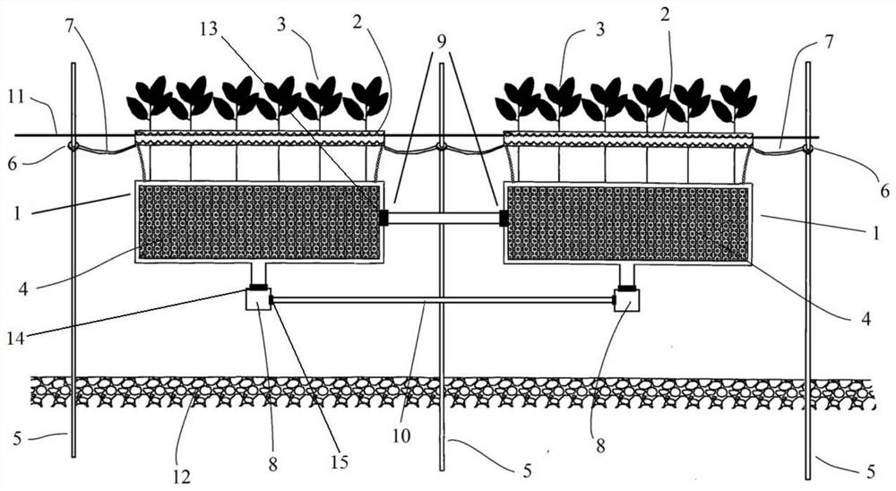 Sustainable artificial ecological floating bed capable of efficiently working in whole day and working method thereof