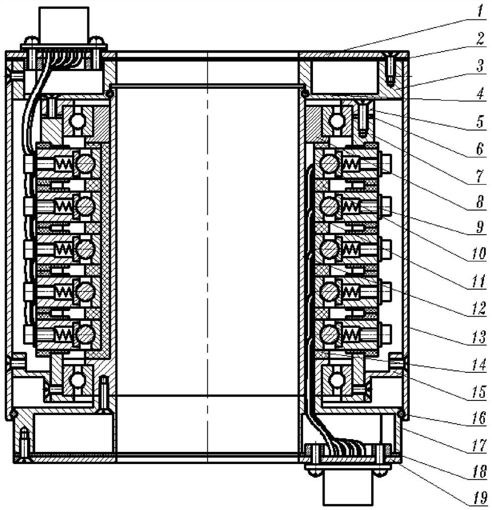 Hollow rolling and rotating transmission device