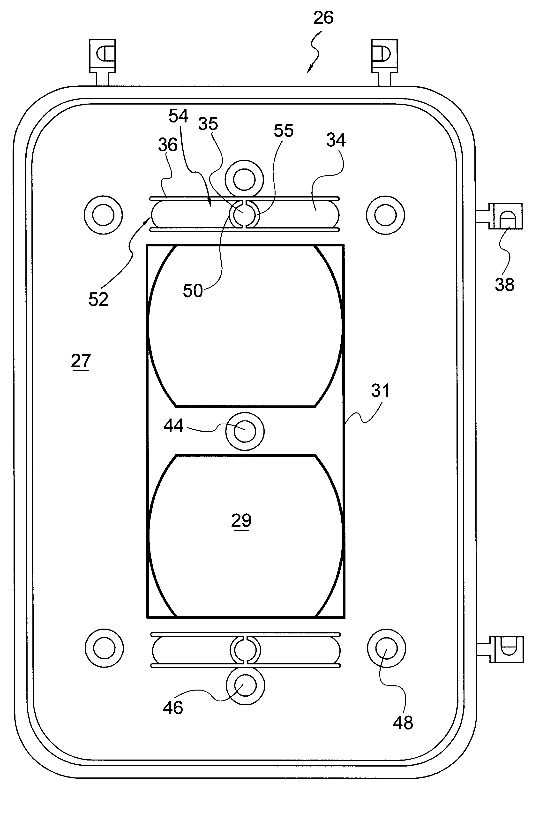 Base and electrical outlet having an expandable base mounting aperture and method for making same