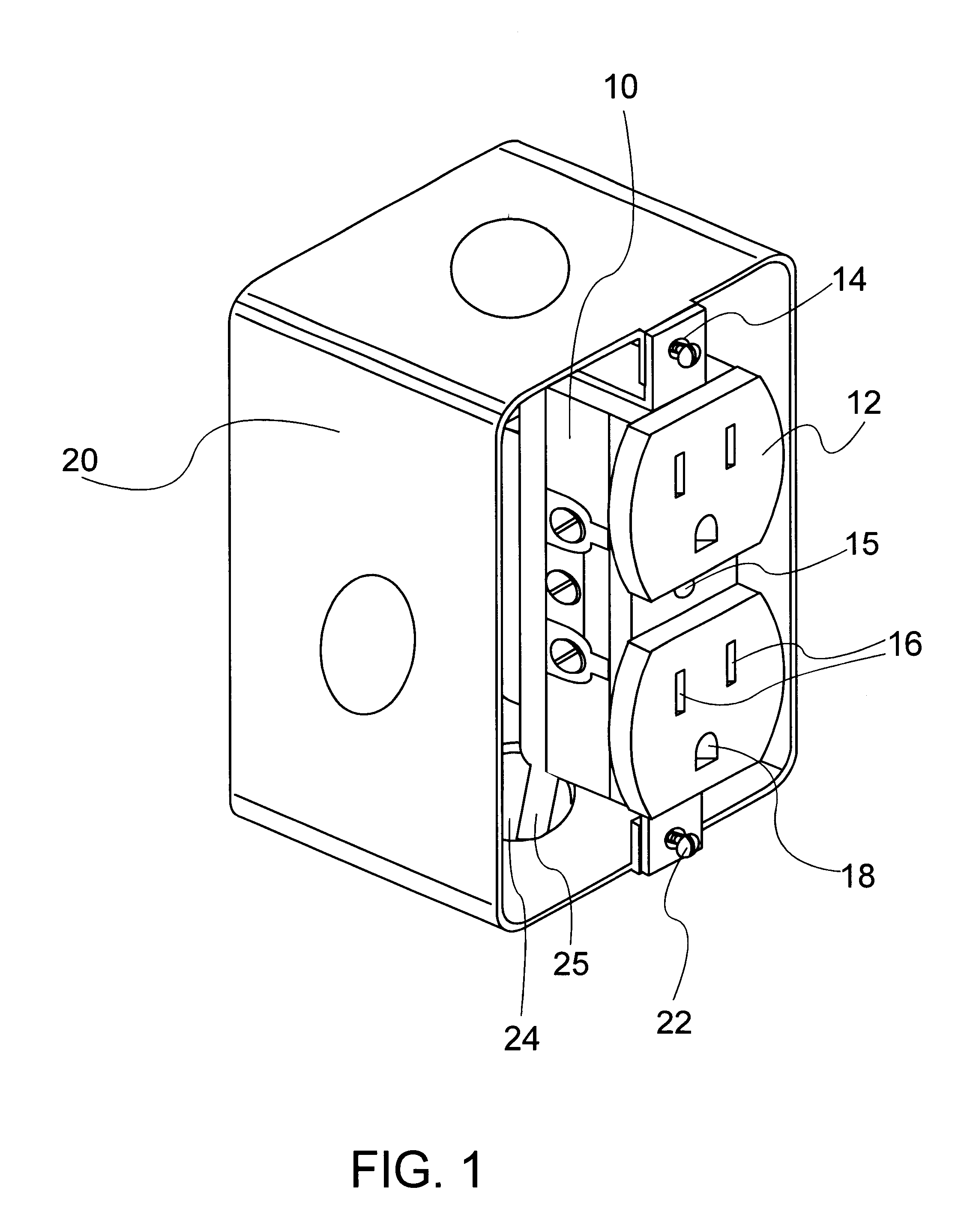 Base and electrical outlet having an expandable base mounting aperture and method for making same