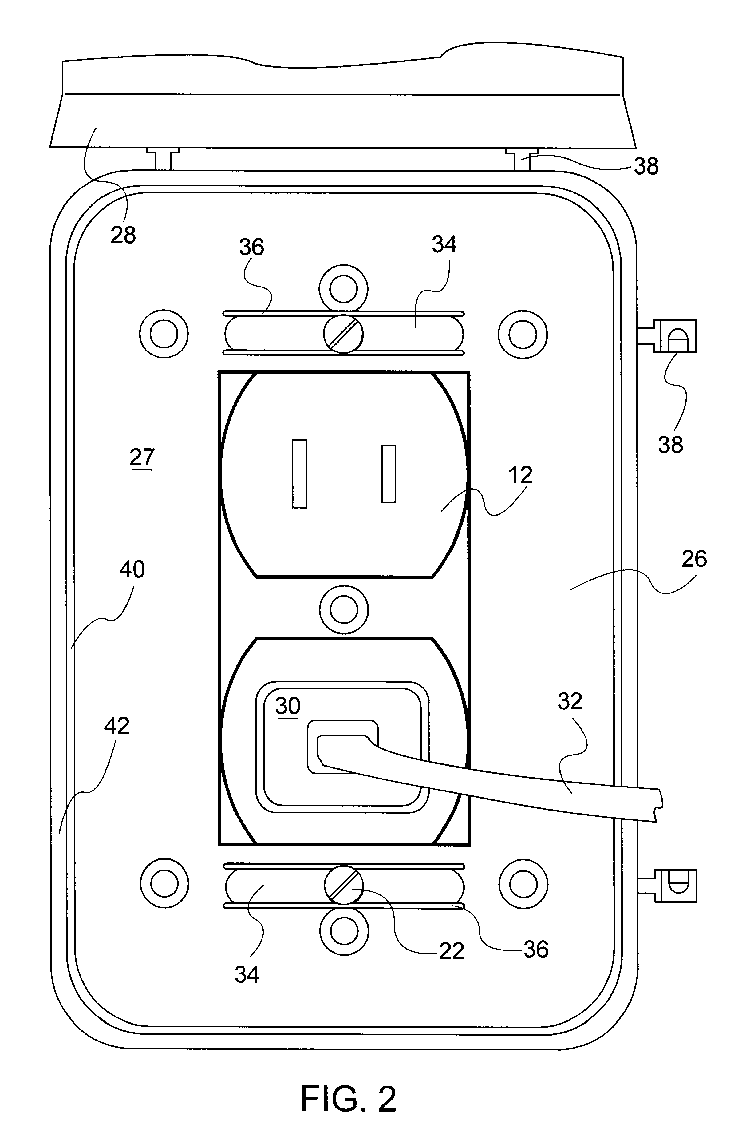 Base and electrical outlet having an expandable base mounting aperture and method for making same