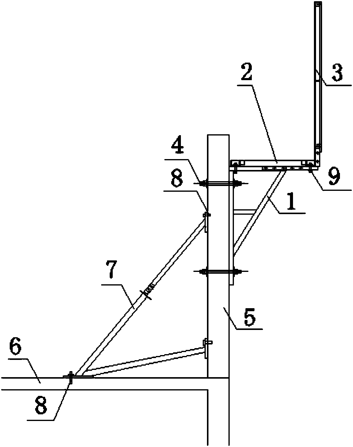 Folding-unfolding adjustable externally-hung frame for fabricated concrete structure