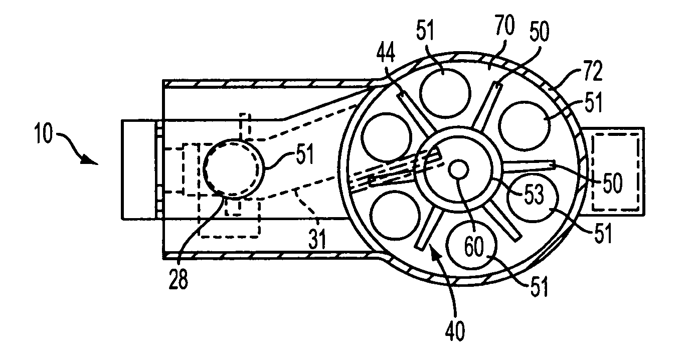 Active feed paintball loader with flexible impeller