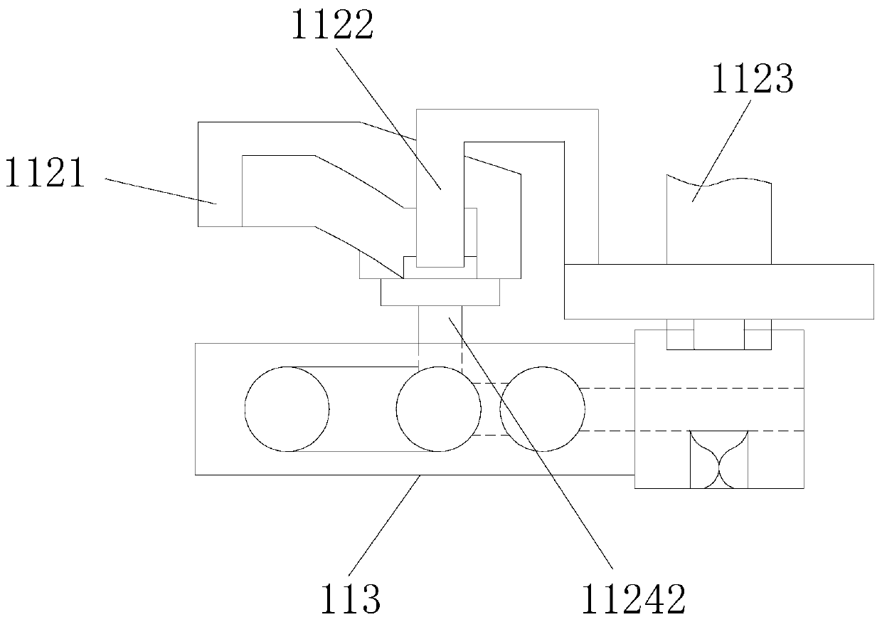 Lateral pushing buckling groove device of automobile glass gluing equipment