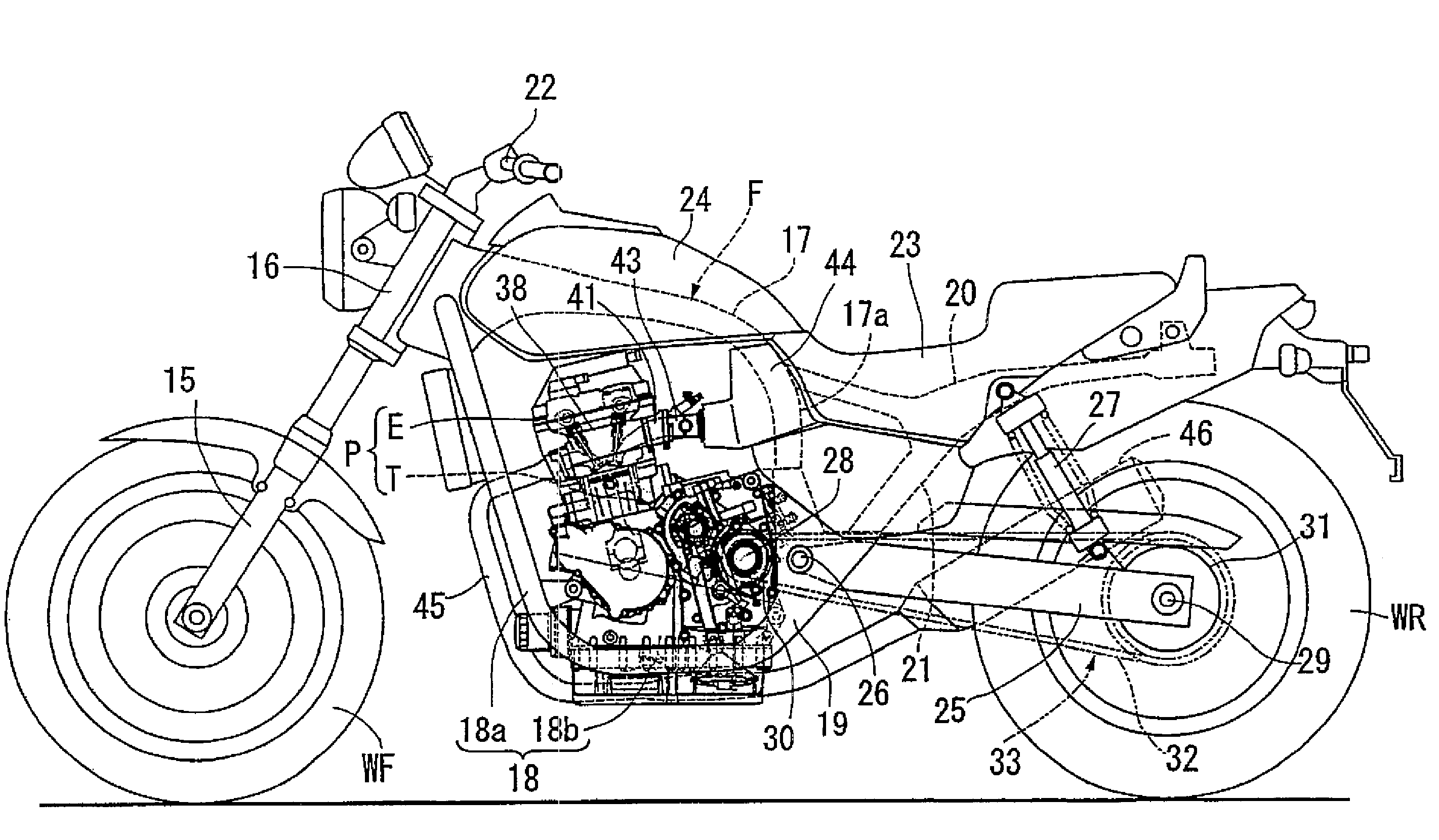 Power unit for motorcycle