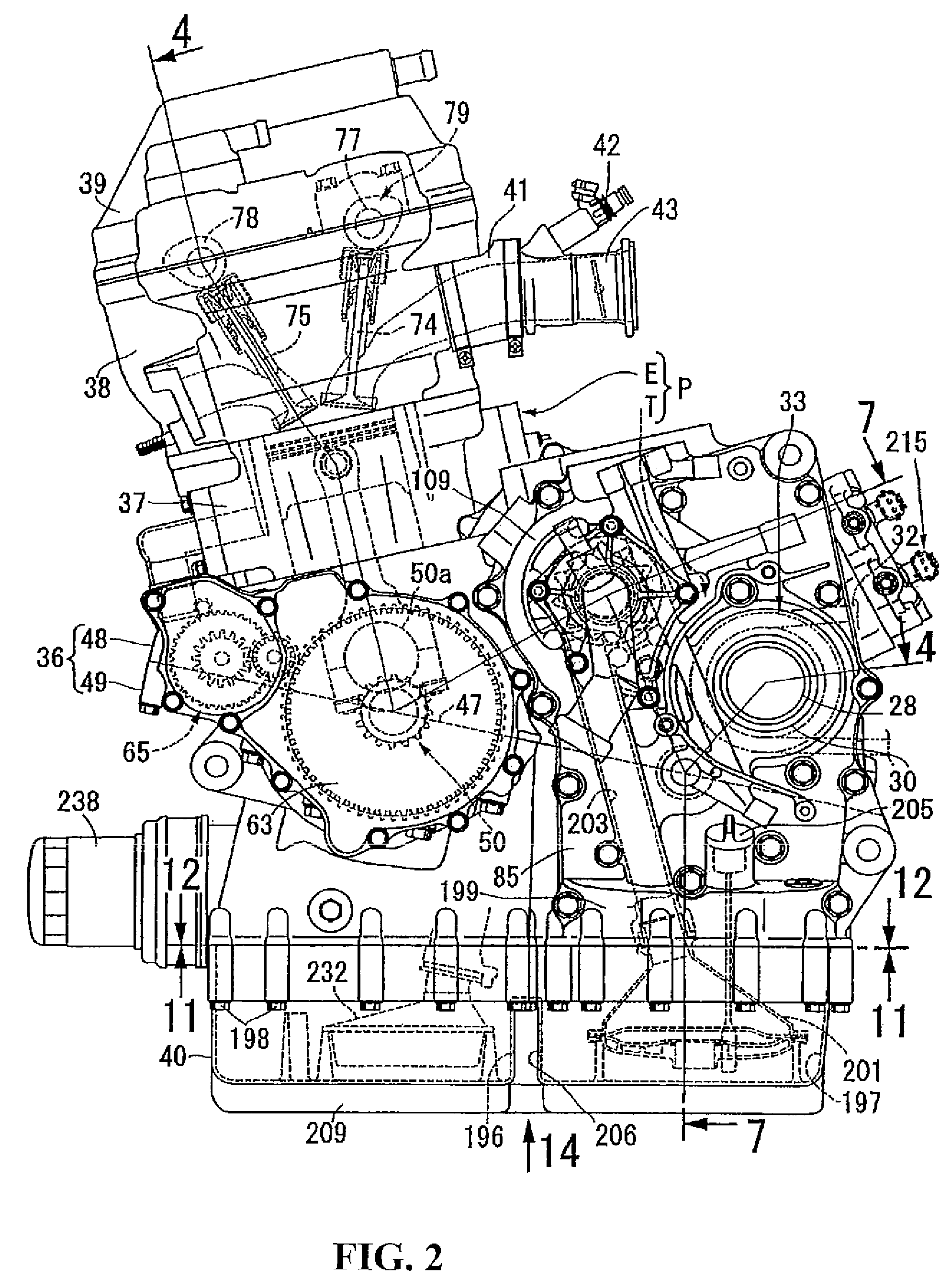 Power unit for motorcycle