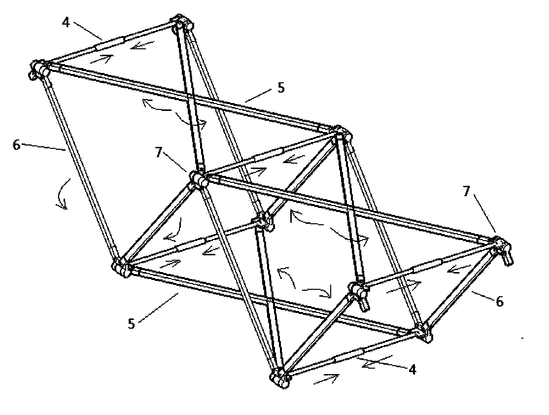 Crossing structure with arch-up amplitude capable of being automatically regulated