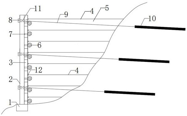 Pre-stressed anchor cable-reinforced earth retaining wall combined supporting and retaining structure and construction method thereof