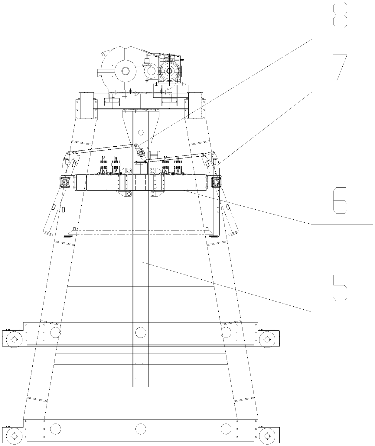 Portal type aluminium bar stacking and unstacking unit