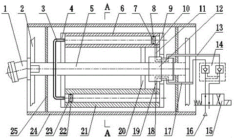 A liquid stepless amplitude modulation exciter for a vibratory road roller