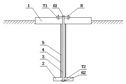 Transmission tower plate-type single rope foundation structure