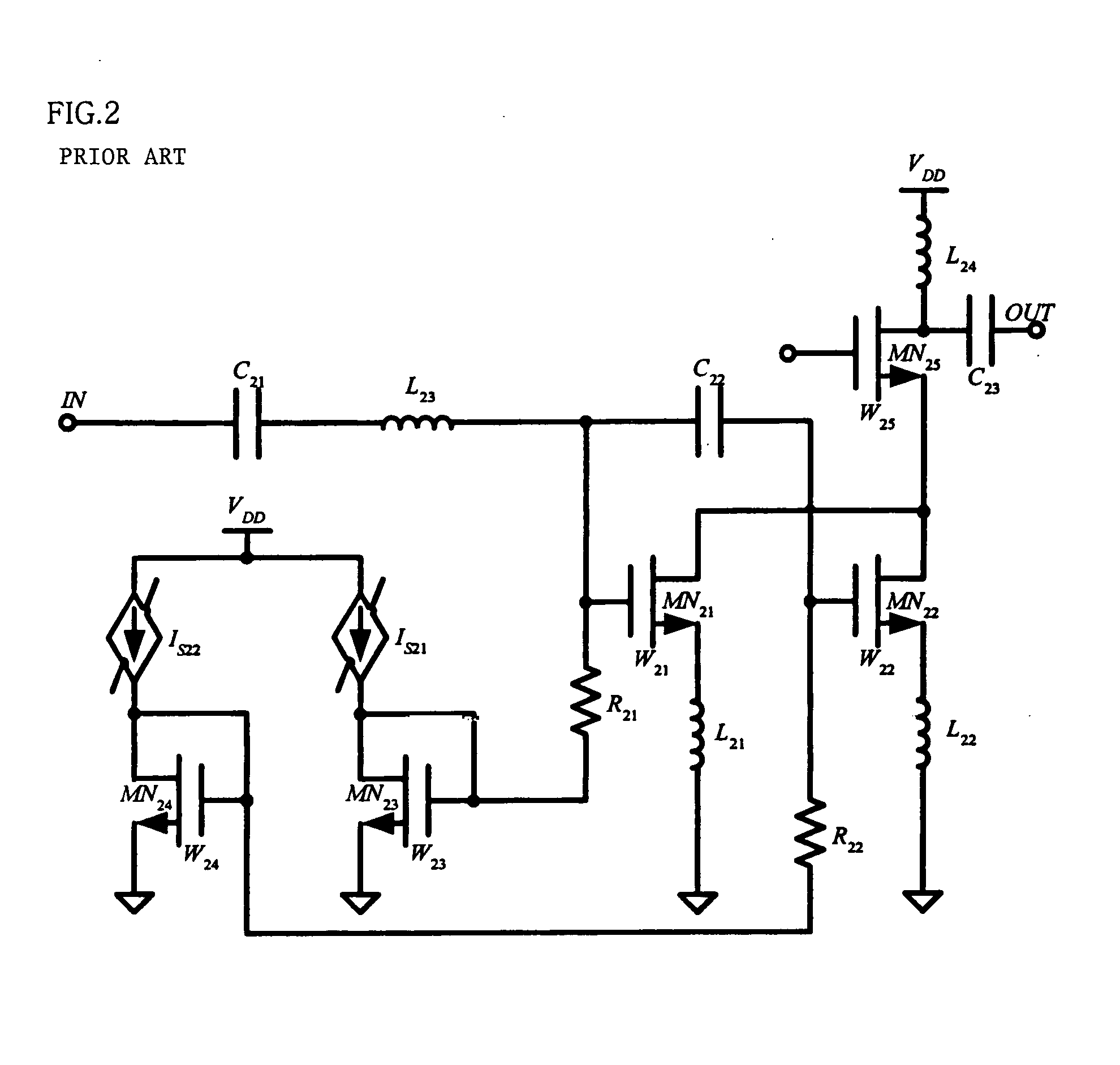 Amplifier circuit having improved linearity and frequency band using multiple gated transistor